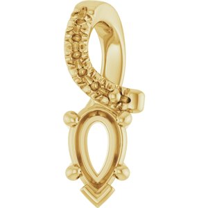 18K Yellow Gold 5x3 mm Pear Pendant Mounting – image 2