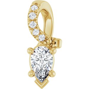 14K Yellow Gold 5x3 mm Pear Pendant Mounting