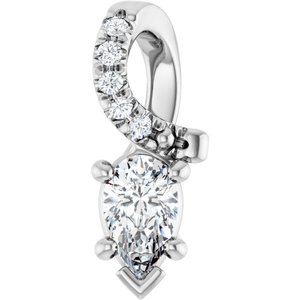 14K White Gold 5x3 mm Pear Pendant Mounting
