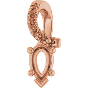 14K Rose Gold 5x3 mm Pear Pendant Mounting – image 2