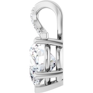 10K White Gold 10x10 mm Heart Pendant Mounting – image 5