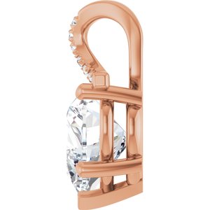 14K Rose Gold 10x10 mm Heart Pendant Mounting – image 5