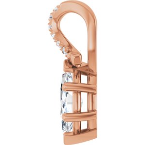 18K Rose Gold 8x4.5 mm Marquise Pendant Mounting – image 5