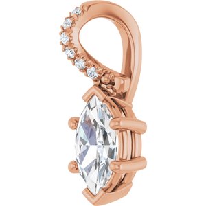 10K Rose Gold 8x4.5 mm Marquise Pendant Mounting – image 3