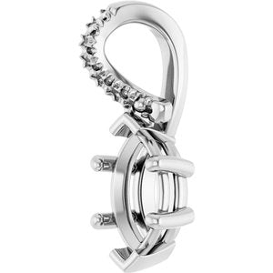 10K White Gold 8x4.5 mm Marquise Pendant Mounting – image 4