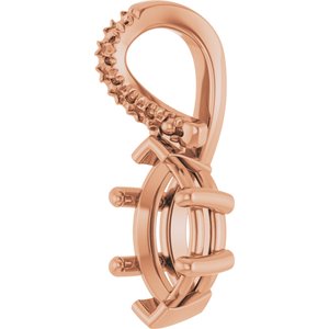 18K Rose Gold 8x4.5 mm Marquise Pendant Mounting – image 4