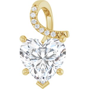 14K Yellow Gold 10x10 mm Heart Pendant Mounting