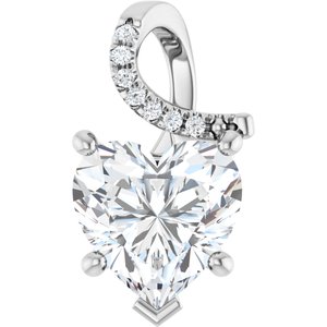 Sterling Silver 10x10 mm Heart Pendant Mounting