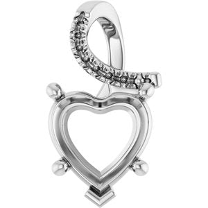 Continuum Sterling Silver 10x10 mm Heart Pendant Mounting – image 2