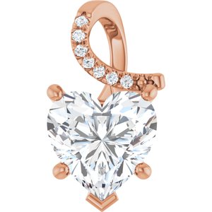 18K Rose Gold 10x10 mm Heart Pendant Mounting