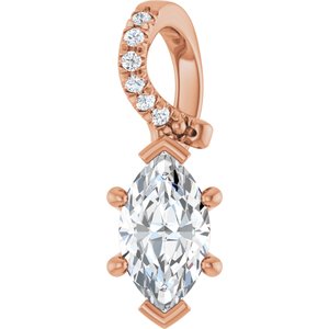 10K Rose Gold 8x4.5 mm Marquise Pendant Mounting