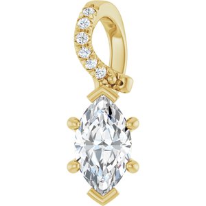 14K Yellow Gold 8x4.5 mm Marquise Pendant Mounting