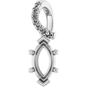 Platinum 8x4.5 mm Marquise Pendant Mounting – image 2