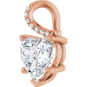 10K Rose Gold 10x10 mm Heart Pendant Mounting – image 3