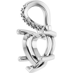 10K White Gold 10x10 mm Heart Pendant Mounting – image 4