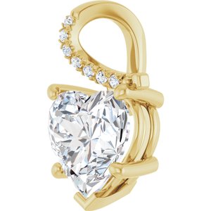 10K Yellow Gold 10x10 mm Heart Pendant Mounting – image 3