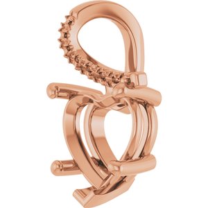 14K Rose Gold 10x10 mm Heart Pendant Mounting – image 4