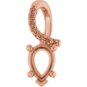 10K Rose Gold 7x5 mm Pear Pendant Mounting – image 2