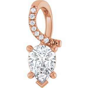 18K Rose Gold 7x5 mm Pear Pendant Mounting