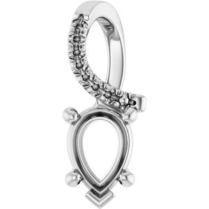 Platinum 7x5 mm Pear Pendant Mounting – image 2