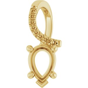 10K Yellow Gold 7x5 mm Pear Pendant Mounting – image 2