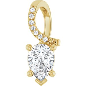 10K Yellow Gold 7x5 mm Pear Pendant Mounting