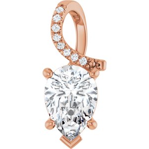 14K Rose Gold 10x7 mm Pear Pendant Mounting