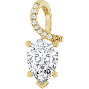 14K Yellow Gold 10x7 mm Pear Pendant Mounting