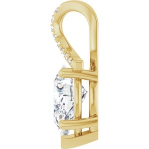 18K Yellow Gold 10x7 mm Pear Pendant Mounting – image 5