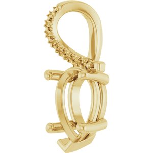 10K Yellow Gold 10x7 mm Pear Pendant Mounting – image 4