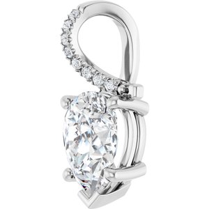 14K X1 White Gold 10x7 mm Pear Pendant Mounting – image 3
