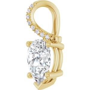 18K Yellow Gold 10x7 mm Pear Pendant Mounting – image 3