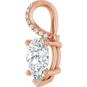 14K Rose Gold 10x7 mm Pear Pendant Mounting – image 3