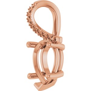 18K Rose Gold 10x7 mm Pear Pendant Mounting – image 4