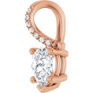 10K Rose Gold 7x5 mm Pear Pendant Mounting – image 3