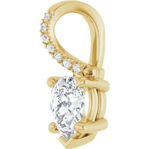 14K Yellow Gold 7x5 mm Pear Pendant Mounting – image 3