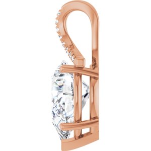 10K Rose Gold 16x12 mm Pear Pendant Mounting – image 5