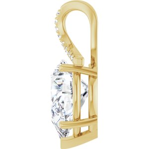 14K Yellow Gold 16x12 mm Pear Pendant Mounting – image 5