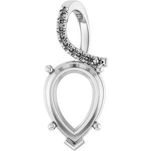 Continuum Sterling Silver 16x12 mm Pear Pendant Mounting – image 2