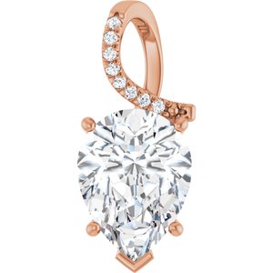14K Rose Gold 16x12 mm Pear Pendant Mounting