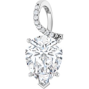 Continuum Sterling Silver 16x12 mm Pear Pendant Mounting
