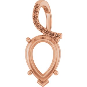 18K Rose Gold 16x12 mm Pear Pendant Mounting – image 2