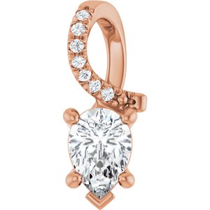 10K Rose Gold 6.5x4.5 mm Pear Pendant Mounting