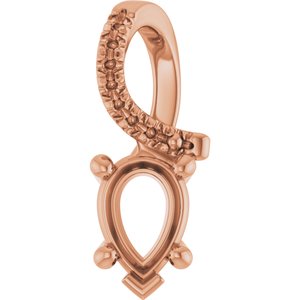 10K Rose Gold 6.5x4.5 mm Pear Pendant Mounting – image 2