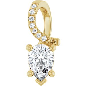 14K Yellow Gold 6.5x4.5 mm Pear Pendant Mounting
