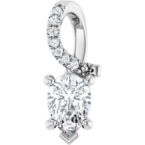 Platinum 6.5x4.5 mm Pear Pendant Mounting