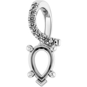 10K White Gold 6.5x4.5 mm Pear Pendant Mounting – image 2