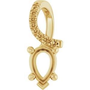 10K Yellow Gold 6.5x4.5 mm Pear Pendant Mounting – image 2