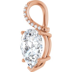 18K Rose Gold 16x12 mm Pear Pendant Mounting – image 3