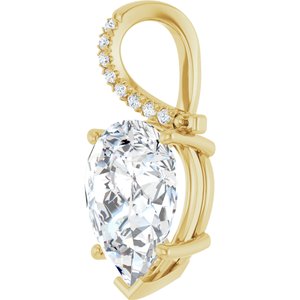 14K Yellow Gold 16x12 mm Pear Pendant Mounting – image 3